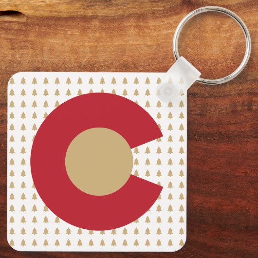 Colorado Mountains  Co Vlag Souvenirs Sleutelhanger (Achterkant)