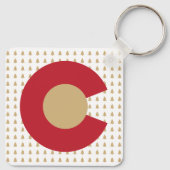 Colorado Mountains  Co Vlag Souvenirs Sleutelhanger (Achterkant)
