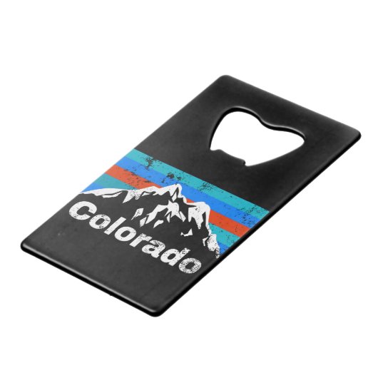 Colorado Mountains Creditkaart Flessenopener (Voorkant Gekanteld)