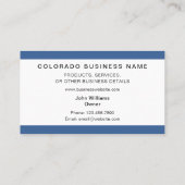 Colorado Mountains Professional-Visitekaartje Visitekaartje (Achterkant)