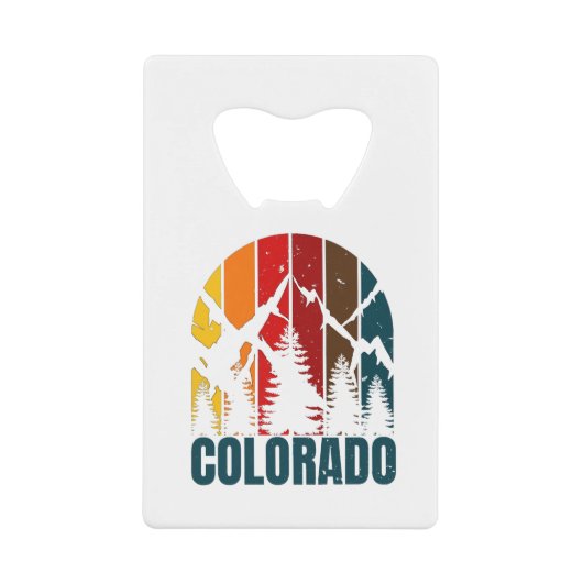 Colorado Mountains Retro Creditkaart Flessenopener (Voorkant)