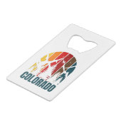 Colorado Mountains Retro Creditkaart Flessenopener (Voorkant Gekanteld)