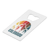 Colorado Mountains Retro Creditkaart Flessenopener (Achterkant Gekanteld)
