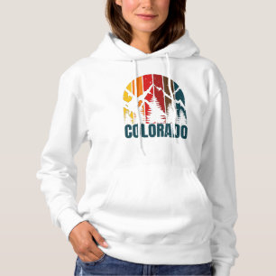 Colorado Mountains Retro  Hoodie