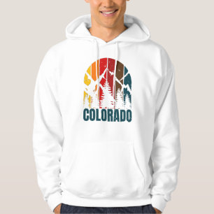 Colorado Mountains Retro  Hoodie