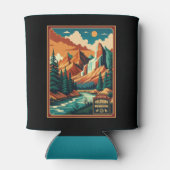 Colorado Mountains Retro Kleuren Blikjeskoeler (Achterkant)