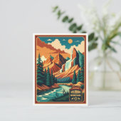 Colorado Mountains Retro Kleuren Briefkaart (Staand voorkant)