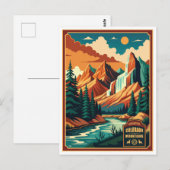 Colorado Mountains Retro Kleuren Briefkaart (Voorkant / Achterkant)