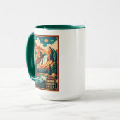 Colorado Mountains Retro Kleuren Mok (Voorkant links)