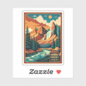 Colorado Mountains Retro Kleuren Sticker (Vel)