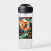 Colorado Mountains Retro Kleuren Waterfles (Voorkant)