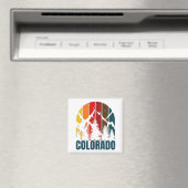 Colorado Mountains Retro Magneet (Insitu (Vaatwasser))