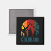 Colorado Mountains Retro Magneet (Voorkant / Achterkant)