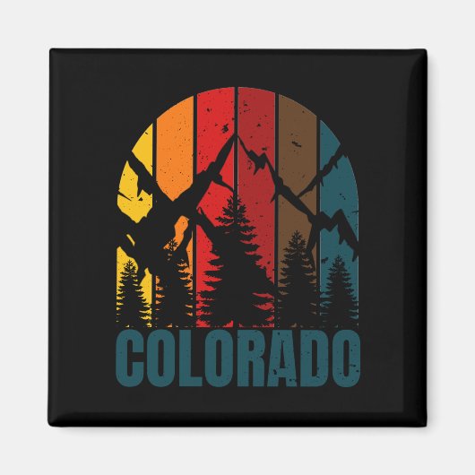 Colorado Mountains Retro Magneet (Voorkant)