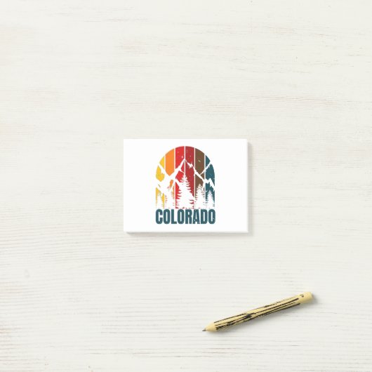 Colorado Mountains Retro Post-it® Notes (Op bureau)