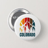 Colorado Mountains Retro Ronde Button 5,7 Cm (Voorkant /achterkant)