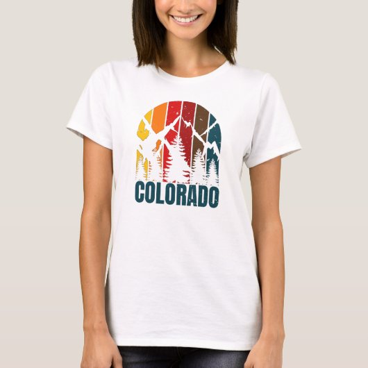 Colorado Mountains Retro  T-shirt (Voorkant)