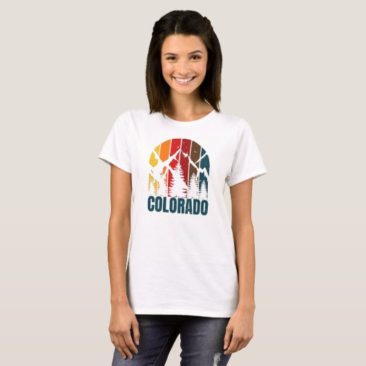 Colorado Mountains Retro T-shirt (Voorkant volledig)