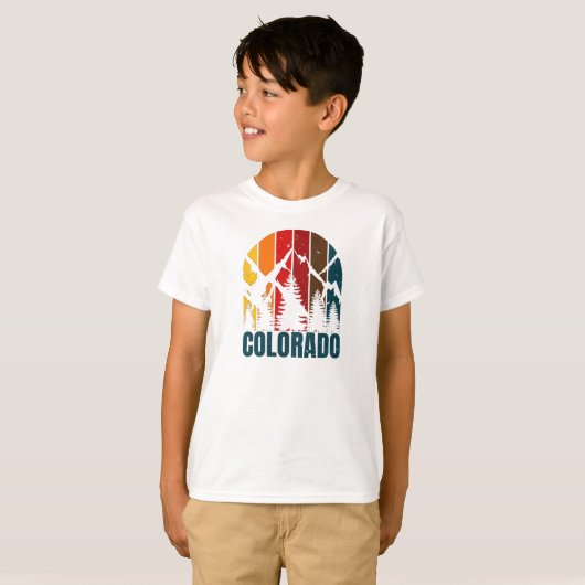 Colorado Mountains Retro  T-Shirt (Voorkant volledig)
