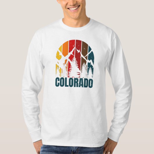 Colorado Mountains Retro T-shirt (Voorkant)