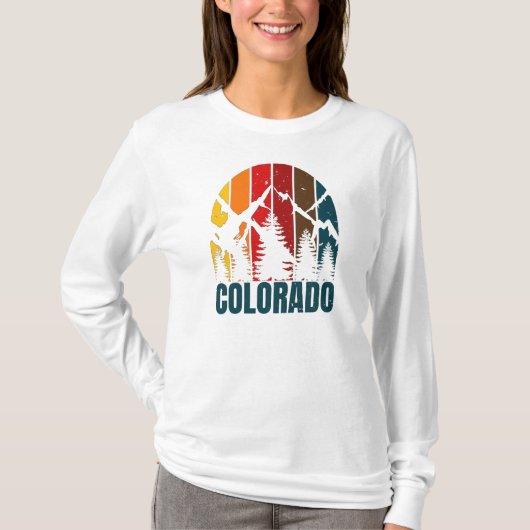 Colorado Mountains Retro T-shirt (Voorkant)