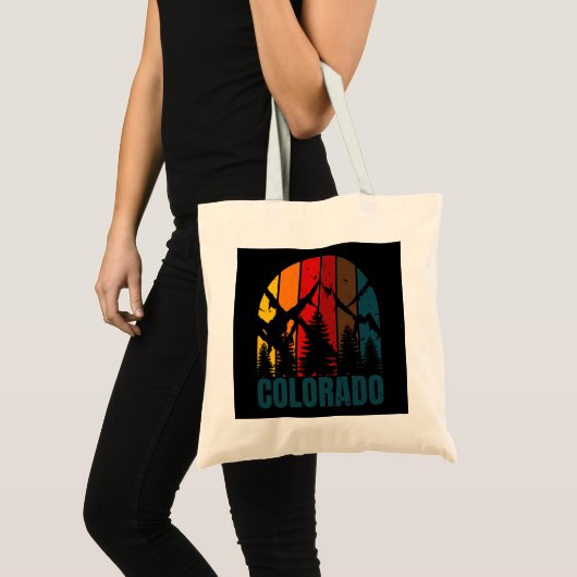 Colorado Mountains Retro Tote Bag (Voorkant (product))