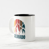 Colorado Mountains Retro Tweekleurige Koffiemok (Voorkant links)