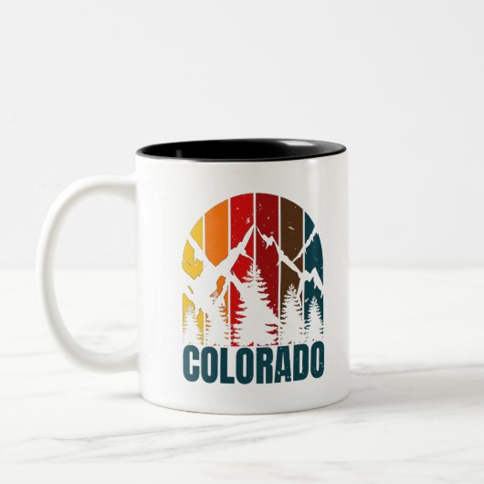 Colorado Mountains Retro Tweekleurige Koffiemok (Links)