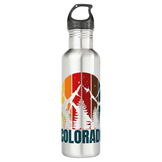 Colorado Mountains Retro Waterfles (Voorkant)