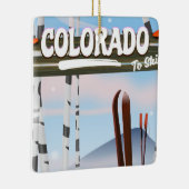 Colorado naar Ski! Keramisch Ornament (Rechts)