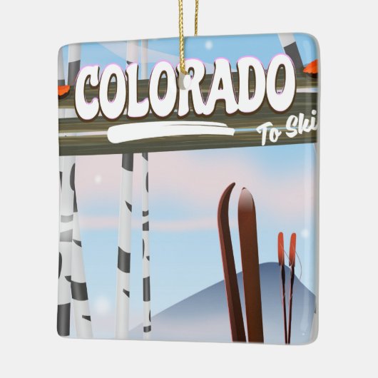 Colorado naar Ski! Keramisch Ornament (Links)