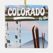 Colorado naar Ski! Keramisch Ornament (Voorkant)