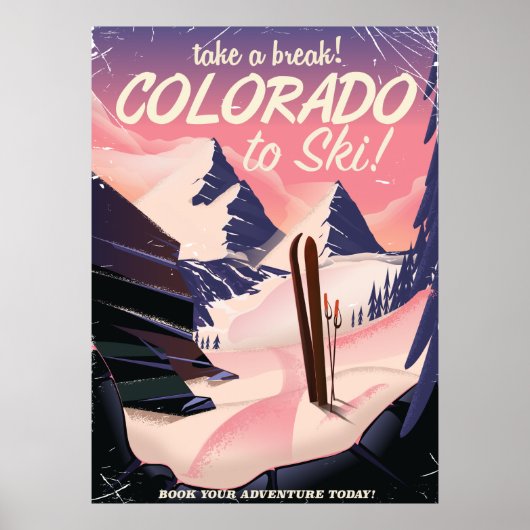 Colorado naar Ski! Retro vakantie-poster Poster (Voorkant)