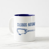 Colorado Nationaal Monument Klimmen Quickdraw Tweekleurige Koffiemok (Voorkant links)