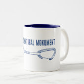 Colorado Nationaal Monument Klimmen Quickdraw Tweekleurige Koffiemok (Voorkant rechts)