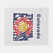 Colorado Nickname Word Art Fleece Deken (Voorkant (Horizontaal))