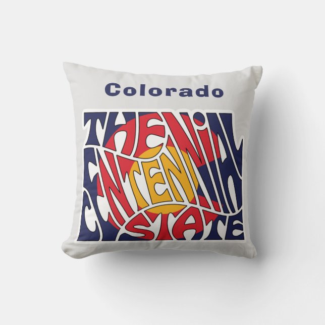Colorado Nickname Word Art Kussen (Voorkant)