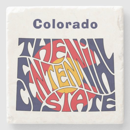 Colorado Nickname Word Art Stenen Onderzetter (Voorkant)