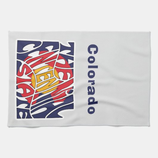Colorado Nickname Word Art Theedoek (Horizontaal)