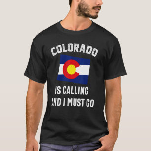 Colorado noemt de landkaart Denver Flag Souvenir M T-shirt