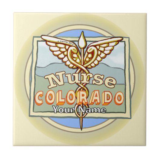 Colorado Nurse Caduceus Tegeltje (Voorkant)