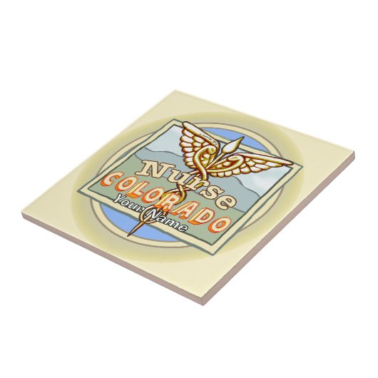 Colorado Nurse Caduceus  Tegeltje (Zijkant)