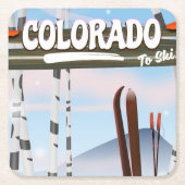 Colorado om te skiën! kartonnen onderzetters (Voorkant)