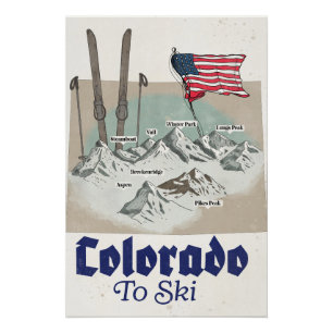Colorado om te skiën perfect poster