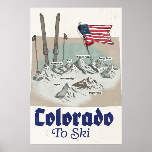 Colorado om te skiën poster (Voorkant)