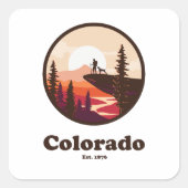 Colorado Opgericht in 1876 Retro Vierkante Sticker (Voorkant)