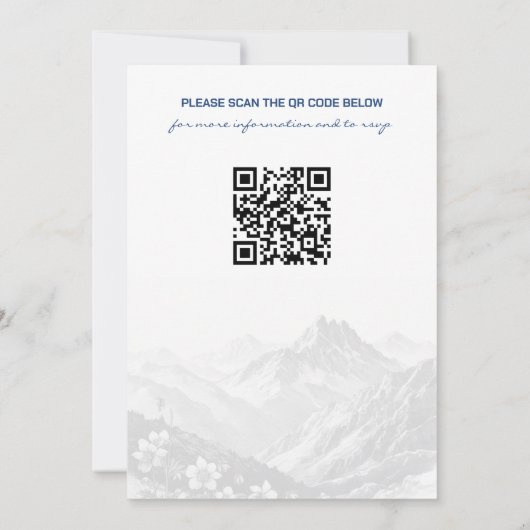 Colorado paar bruiloft uitnodiging met QR-code (Achterkant)