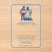 Colorado paar bruiloft uitnodiging met QR-code (Voorkant)