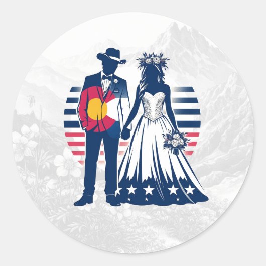 Colorado Paar Ronde Sticker (Voorkant)