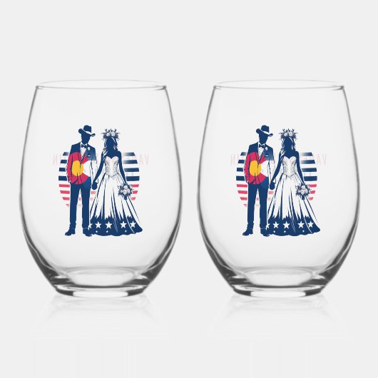 Colorado Paar Wijnglas Zonder Voet (Voorkant)